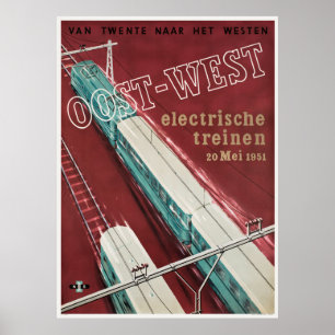 Oost-West-Nederland Vintage Travel Poster