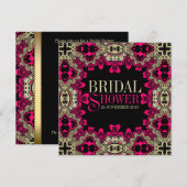 Oostelijk Boheems Roze Zwart Vrijgezellenfeest Kaart (Voorkant / Achterkant)