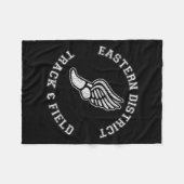 Oostelijk District Track & Field Bedrukte Retro Fleece Deken (Voorkant (Horizontaal))