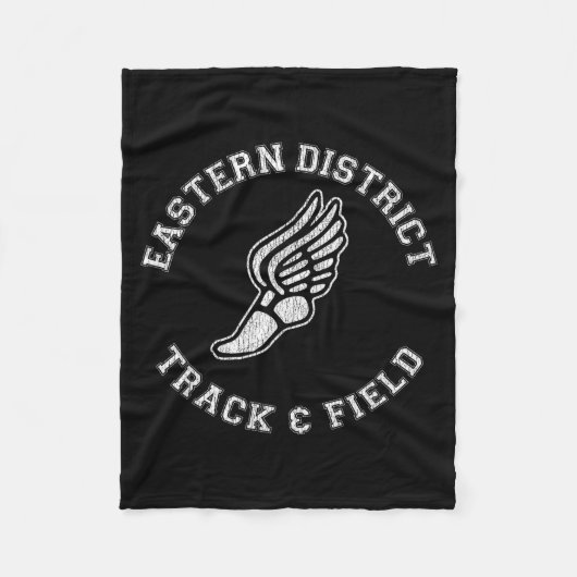 Oostelijk District Track & Field Bedrukte Retro Fleece Deken (Voorkant)