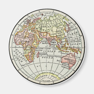 Oostelijk Halfrond Kaart Globe Reizen Kunst Magneet