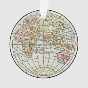 Oostelijk Halfrond Kaart Globe Reizen Kunst Ornament