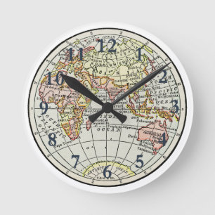 Oostelijk Halfrond Kaart Globe Reizen Kunst Ronde Klok