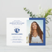 Oostelijk Illinois Panthers Head en Wordmark Logo Aankondiging (Staand voorkant)