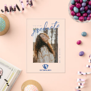 Oostelijk Illinois Panthers Head en Wordmark Logo Acryl Uitnodigingen