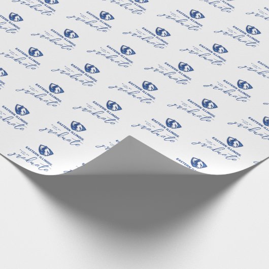 Oostelijk Illinois Panthers Head en Wordmark Logo Cadeaupapier (Hoek)