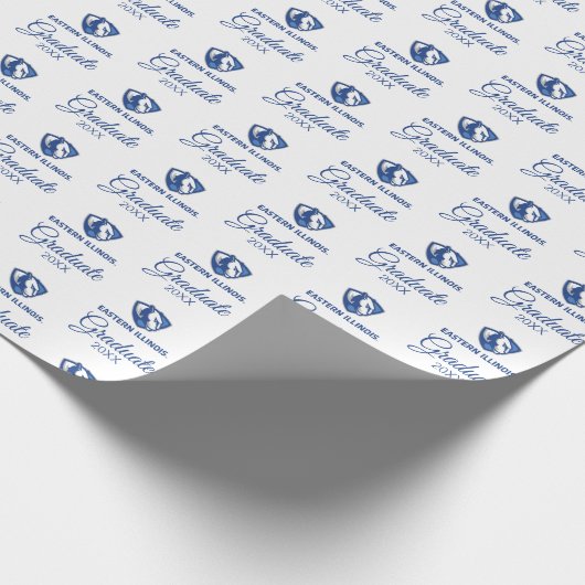 Oostelijk Illinois Panthers Head en Wordmark Logo Cadeaupapier (Hoek)