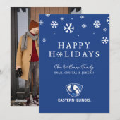 Oostelijk Illinois Panthers Head en Wordmark Logo Feestdagenkaart (Voorkant / Achterkant)