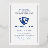 Oostelijk Illinois Panthers Head en Wordmark Logo Folie Uitnodiging (Voorkant)