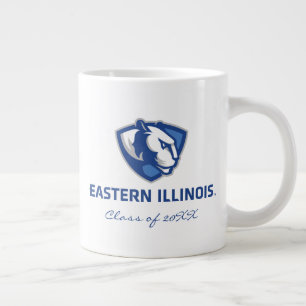 Oostelijk Illinois Panthers Head en Wordmark Logo Grote Koffiekop