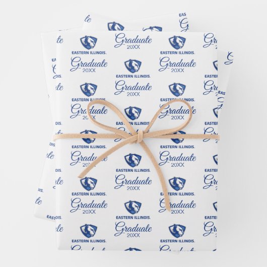 Oostelijk Illinois Panthers Head en Wordmark Logo Inpakpapier Vel (In situ)