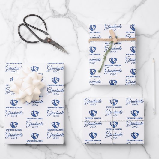 Oostelijk Illinois Panthers Head en Wordmark Logo Inpakpapier Vel (Voorkant)