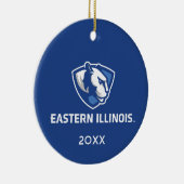 Oostelijk Illinois Panthers Head en Wordmark Logo Keramisch Ornament (Rechts)