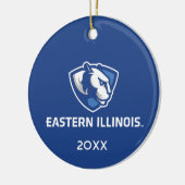 Oostelijk Illinois Panthers Head en Wordmark Logo Keramisch Ornament (Links)