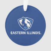 Oostelijk Illinois Panthers Head en Wordmark Logo Ornament (voorkant)