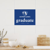 Oostelijk Illinois Panthers Head en Wordmark Logo Poster (Keuken)