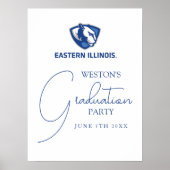 Oostelijk Illinois Panthers Head en Wordmark Logo Poster (Voorkant)