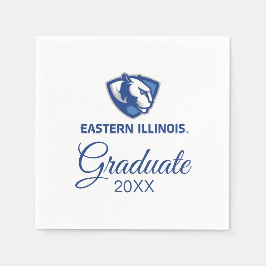 Oostelijk Illinois Panthers Head en Wordmark Logo Servet (Voorkant)