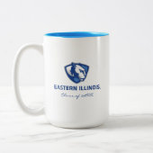Oostelijk Illinois Panthers Head en Wordmark Logo Tweekleurige Koffiemok (Links)