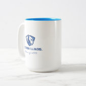 Oostelijk Illinois Panthers Head en Wordmark Logo Tweekleurige Koffiemok (Voorkant links)