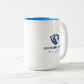 Oostelijk Illinois Panthers Head en Wordmark Logo Tweekleurige Koffiemok (Voorkant rechts)