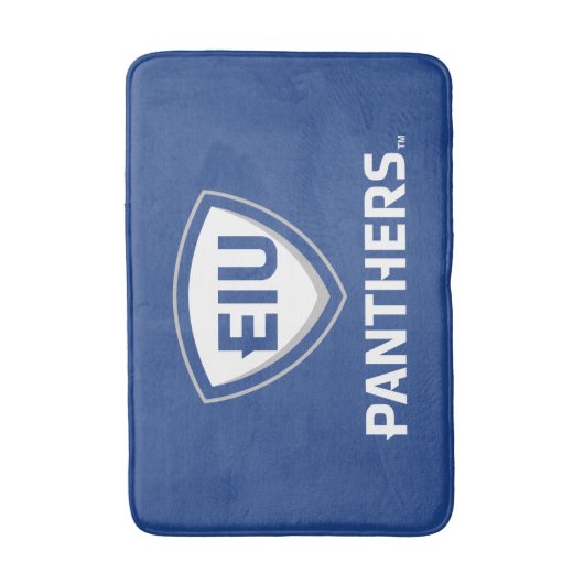 Oostelijk Illinois Panthers Shield & Wordmark Logo Badmat (Voorkant Verticaal)