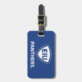 Oostelijk Illinois Panthers Shield & Wordmark Logo Bagagelabel (Voorkant verticaal)