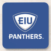 Oostelijk Illinois Panthers Shield & Wordmark Logo Bier Onderzetter (Voorkant)
