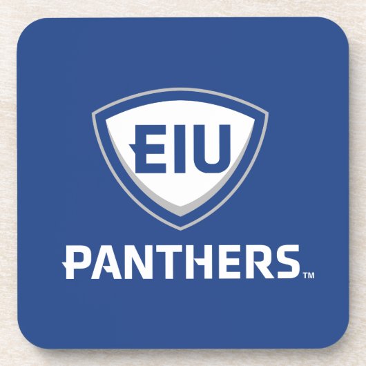 Oostelijk Illinois Panthers Shield & Wordmark Logo Bier Onderzetter (Voorkant)