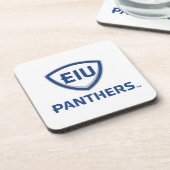 Oostelijk Illinois Panthers Shield & Wordmark Logo Bier Onderzetter (Linkerzijde)