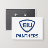 Oostelijk Illinois Panthers Shield & Wordmark Logo Button (Voorkant / Achterkant)