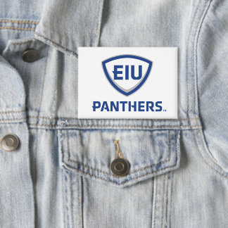 Oostelijk Illinois Panthers Shield & Wordmark Logo Button