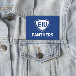 Oostelijk Illinois Panthers Shield & Wordmark Logo Button