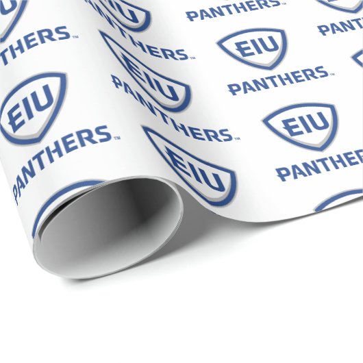 Oostelijk Illinois Panthers Shield & Wordmark Logo Cadeaupapier (Rol Hoek)