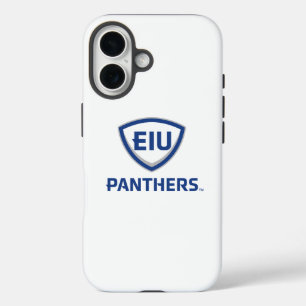Oostelijk Illinois Panthers Shield & Wordmark Logo iPhone 16 Hoesje