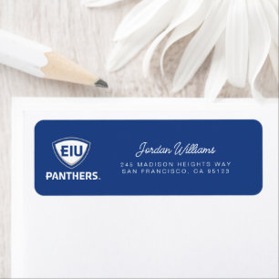 Oostelijk Illinois Panthers Shield & Wordmark Logo Etiket