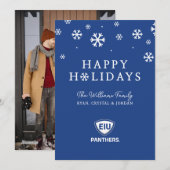 Oostelijk Illinois Panthers Shield & Wordmark Logo Feestdagenkaart (Voorkant / Achterkant)