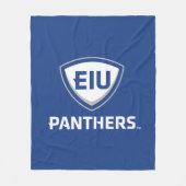 Oostelijk Illinois Panthers Shield & Wordmark Logo Fleece Deken (Voorkant)