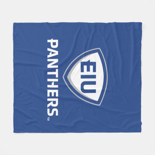 Oostelijk Illinois Panthers Shield & Wordmark Logo Fleece Deken (Voorkant (Horizontaal))