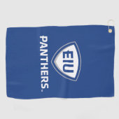 Oostelijk Illinois Panthers Shield & Wordmark Logo Golfhanddoek (Horizontaal)