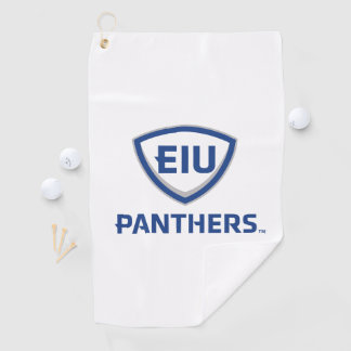 Oostelijk Illinois Panthers Shield & Wordmark Logo Golfhanddoek