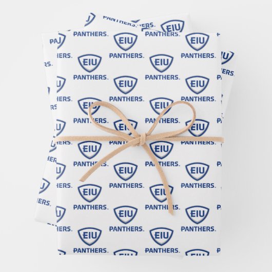 Oostelijk Illinois Panthers Shield & Wordmark Logo Inpakpapier Vel (In situ)
