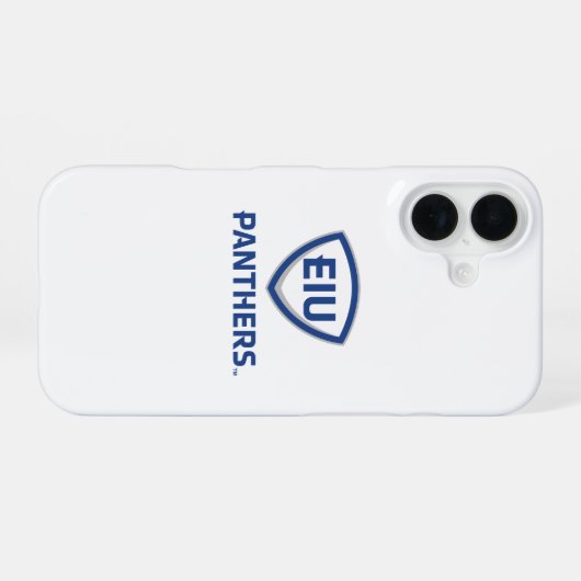 Oostelijk Illinois Panthers Shield & Wordmark Logo iPhone 16 Hoesje (Achterkant horizontaal)