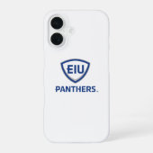 Oostelijk Illinois Panthers Shield & Wordmark Logo iPhone 16 Hoesje (Achterkant)