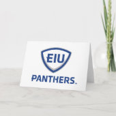 Oostelijk Illinois Panthers Shield & Wordmark Logo Kaart (Voorkant)
