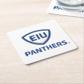 Oostelijk Illinois Panthers Shield & Wordmark Logo Kartonnen Onderzetters (Schuin)