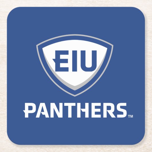 Oostelijk Illinois Panthers Shield & Wordmark Logo Kartonnen Onderzetters (Voorkant)