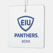 Oostelijk Illinois Panthers Shield & Wordmark Logo Keramisch Ornament (Links)