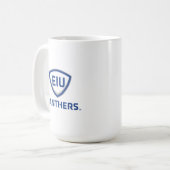 Oostelijk Illinois Panthers Shield & Wordmark Logo Koffiemok (Voorkant links)