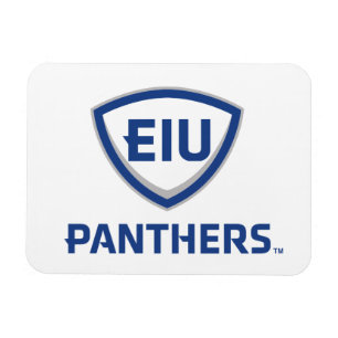 Oostelijk Illinois Panthers Shield & Wordmark Logo Magneet